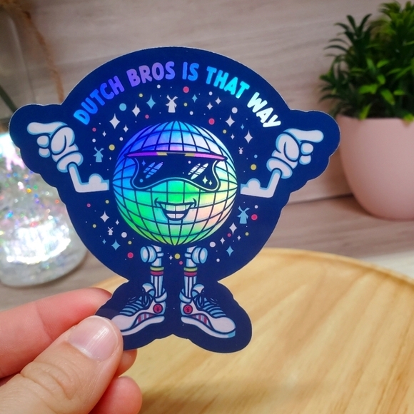 Dutch Bros Other - Dutch Bros Holographic Disco Ball January 2024 Sticker NEW (1)